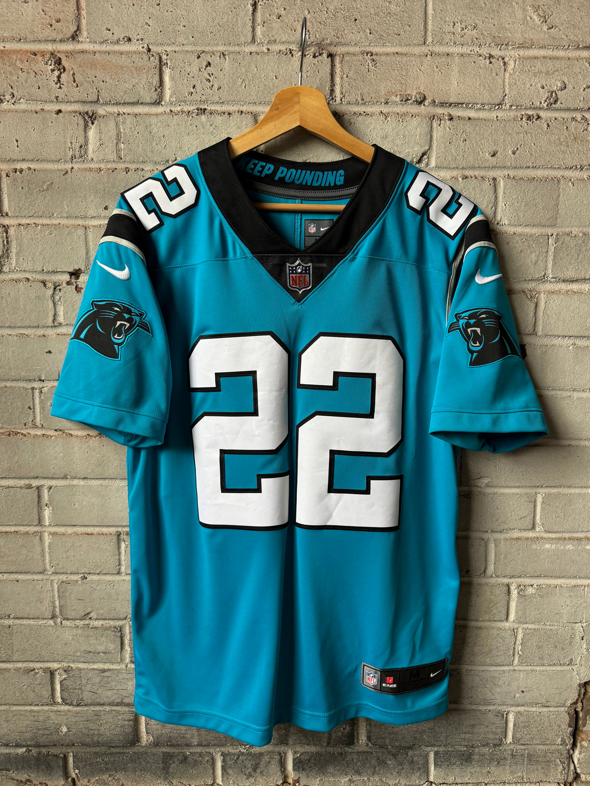 2022 Carolina Panthers Christian McCaffrey Blue Alternate Nike Vapor Limited Stitched NFL Jersey (Medium)