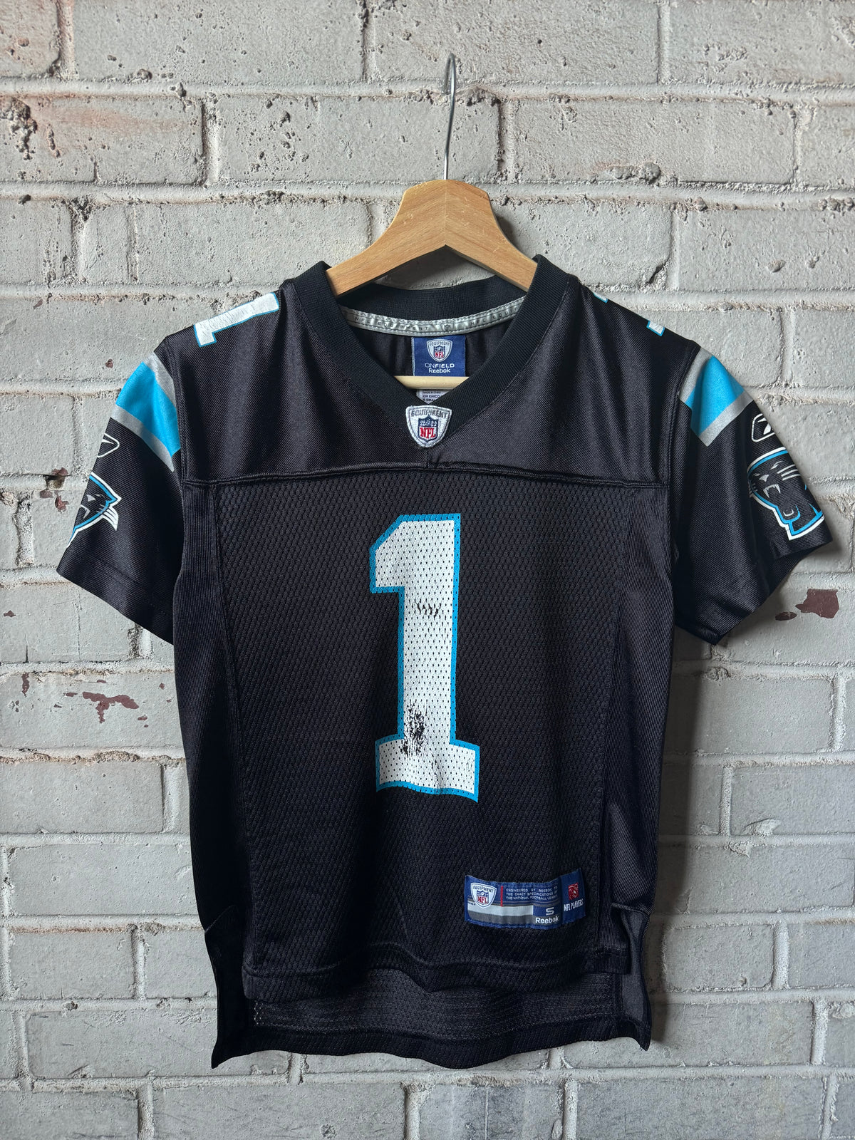 2011 Carolina Panthers Cam Newton Vintage Black Reebok Rookie Season NFL Jersey (Youth Small)