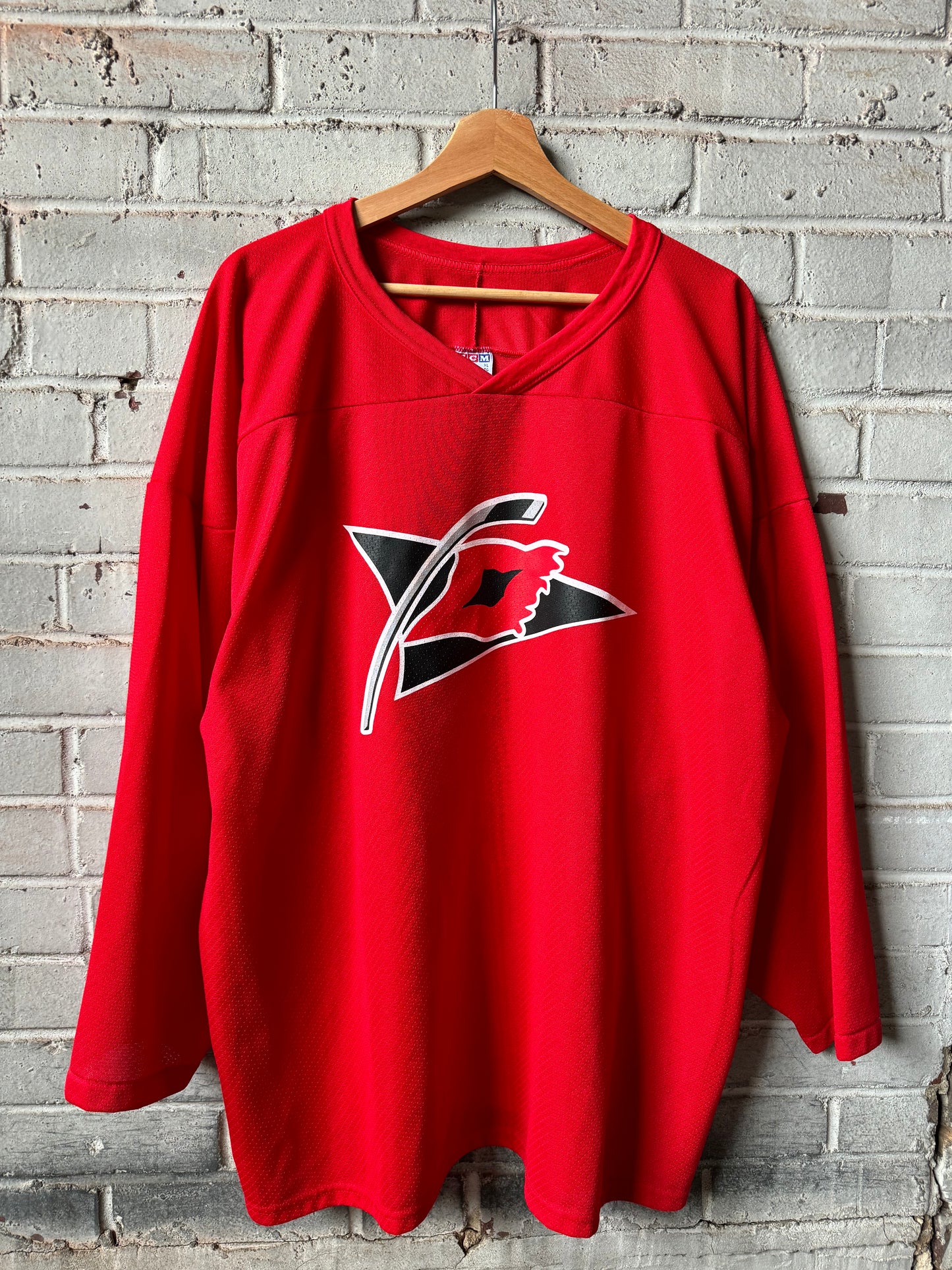 90’s Carolina Hurricanes Vintage Red CCM Alternate Logo Practice NHL Jersey (XL)