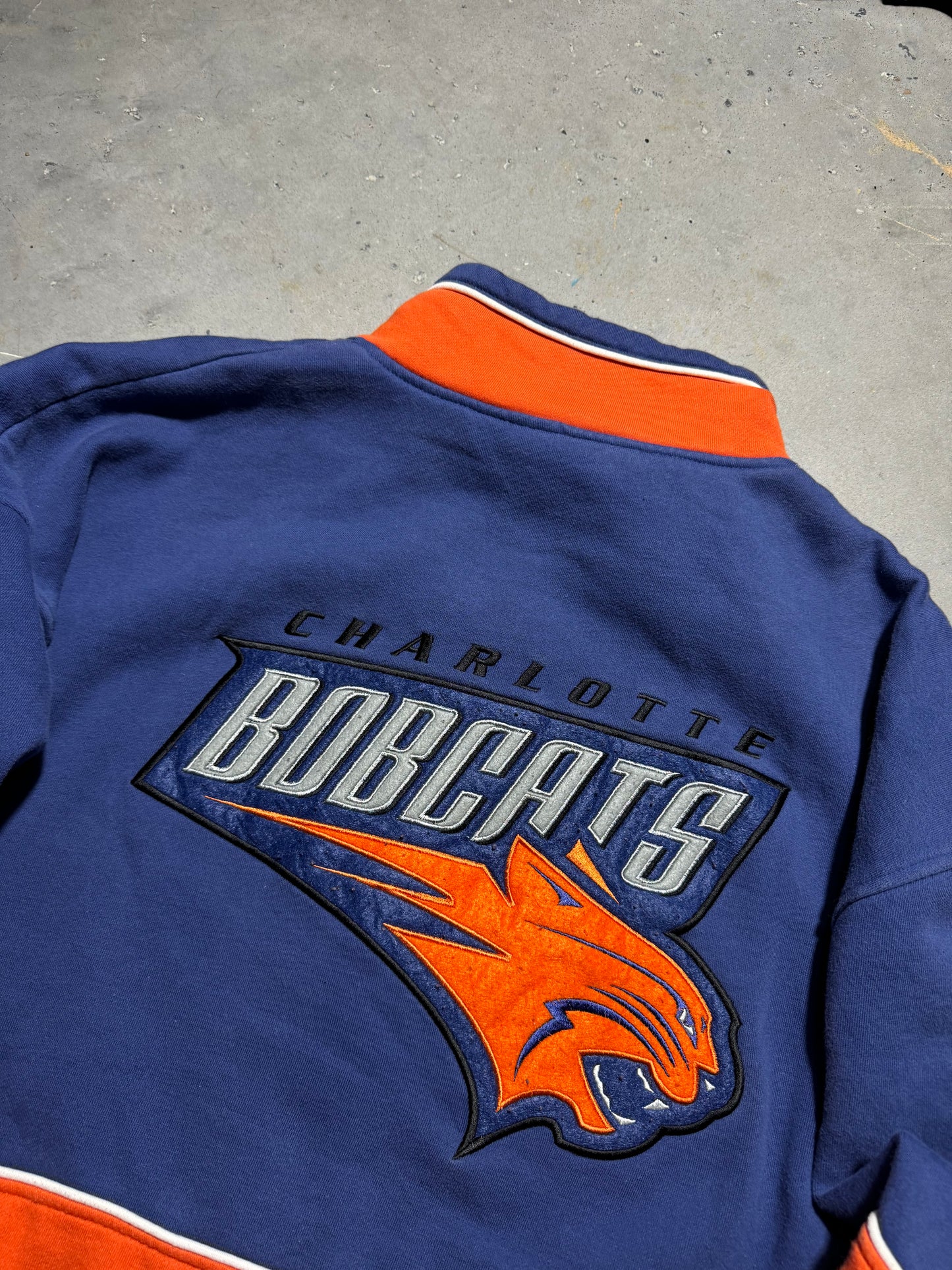 2003 Charlotte Bobcats Inaugural Season Big Logo NBA Full Zip NBA Jacket (XXXL)