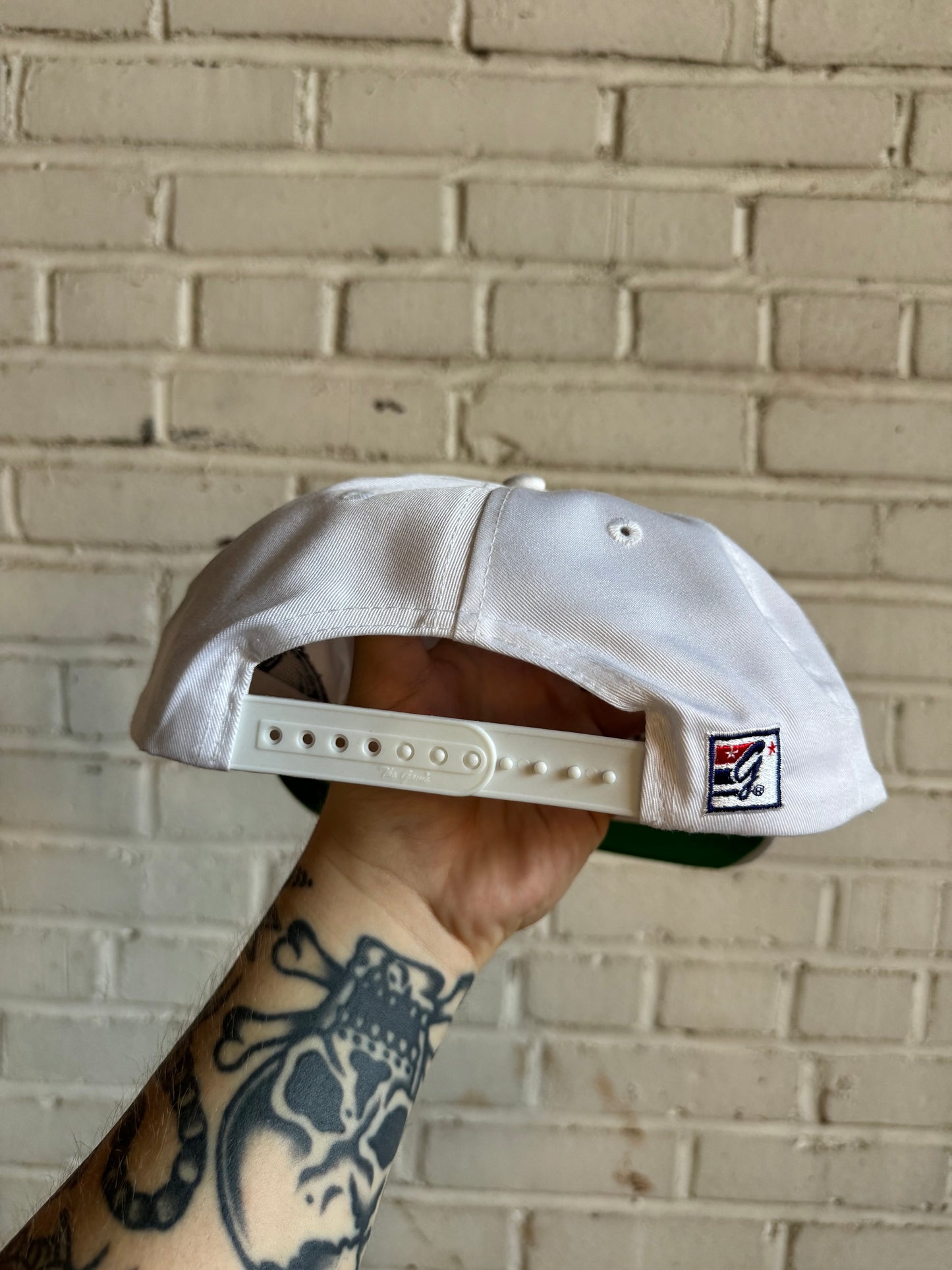 90’s Carolina Panthers Vintage White The Game Script NFL Snapback Hat (OSFA)