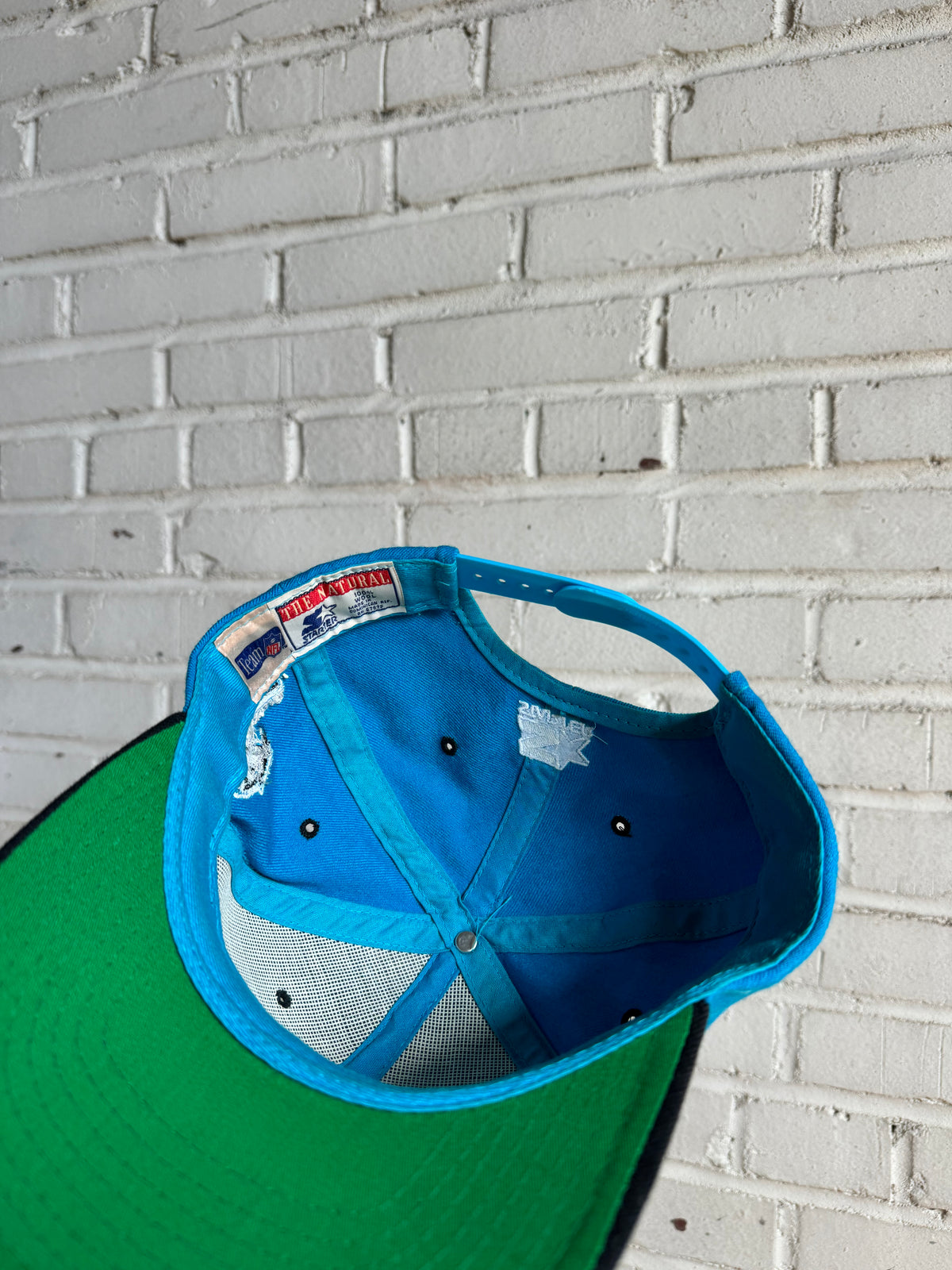 90’s Carolina Panthers Vintage Blue Black Wool Starter Paw Print Sir Purr NFL Snapback Hat (OSFA)