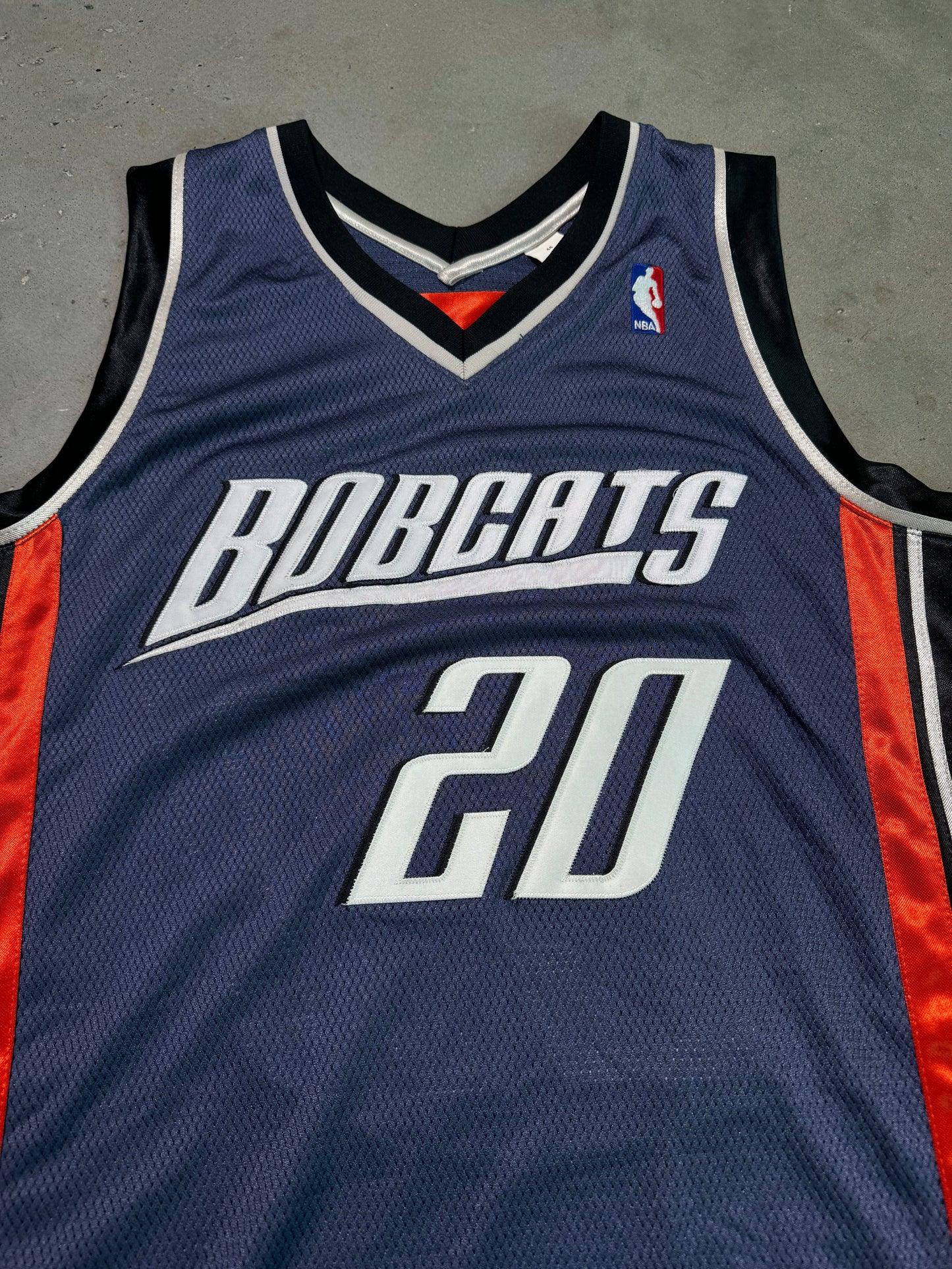 00’s Charlotte Bobcats Raymond Felton Vintage Blue Full Embroidered Adidas NBA Authentic Jersey (44/Large)