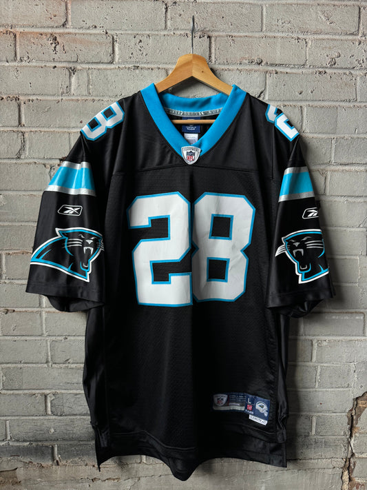 00’s Carolina Panthers Jonathan Stewart Vintage Black Reebok Stitched Swingman NFL Jersey (Large)