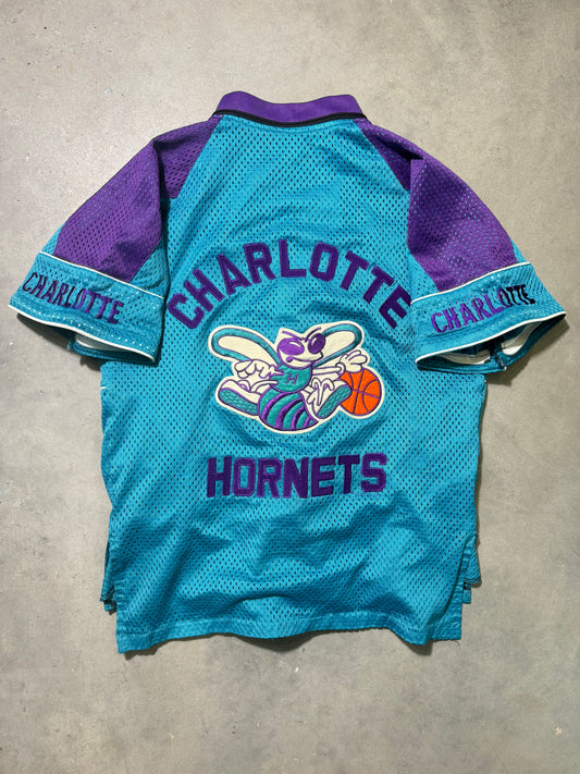 90’s Charlotte Hornets Vintage Tyrone Muggsy Bogues NBA Warm Up Style Top (Medium)