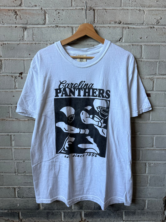 Carolina Panthers White Established 1995 Silhouette NFL Tee (Large)