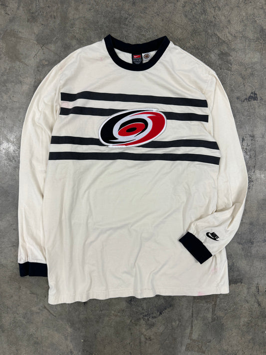 90’s Carolina Hurricanes Vintage Cream Nike NHL Hockey Top Longsleeve Tee (XXL)