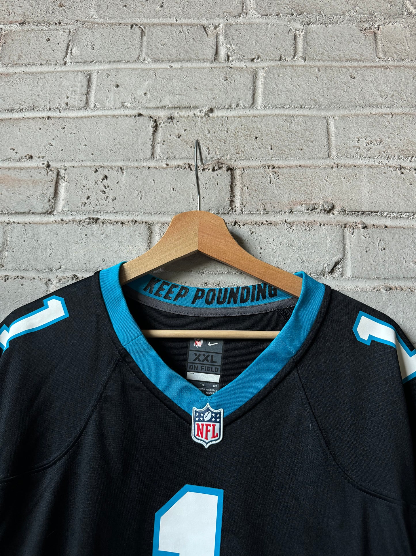 2015 Carolina Panthers Cam Newton Black Nike NFL Game Jersey (XXL)