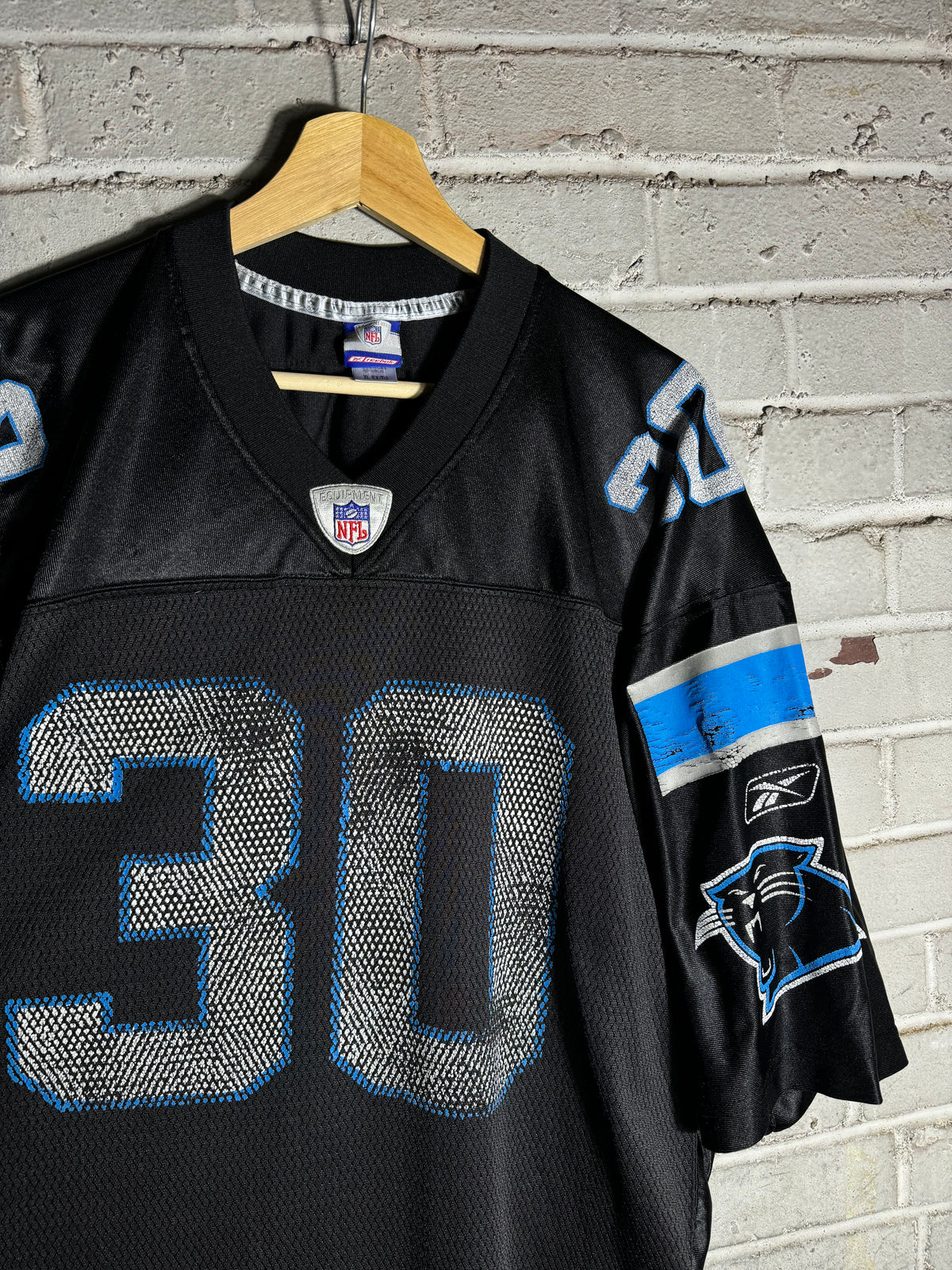 00’s Carolina Panthers Mike Minter Vintage Black Reebok Cropped NFL Jersey (XL)
