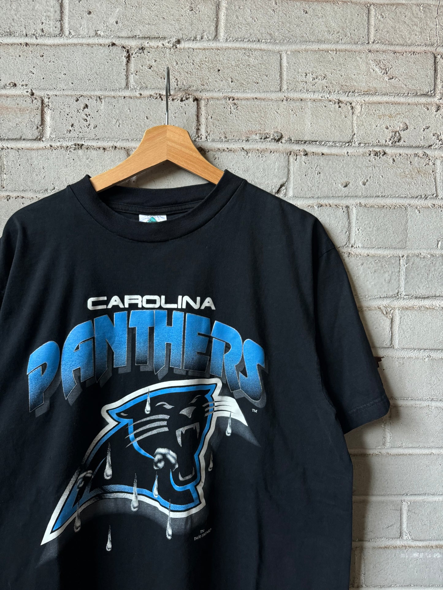 1995 Carolina Panthers Vintage Inaugural Season Rain Drops NFL Tee (XL)