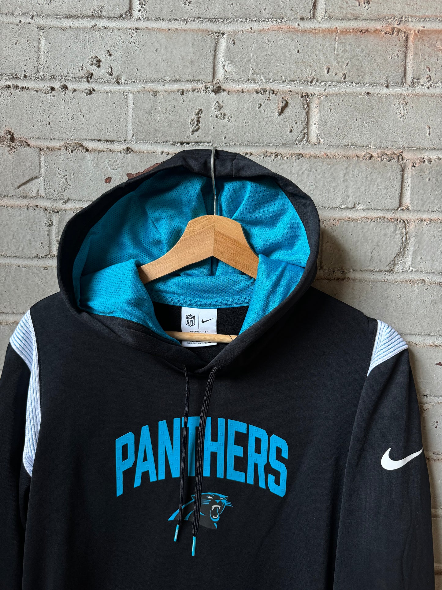 2022 Carolina Panthers Team Issued Black Nike Therma Fit Sideline NFL Hoodie (XL)