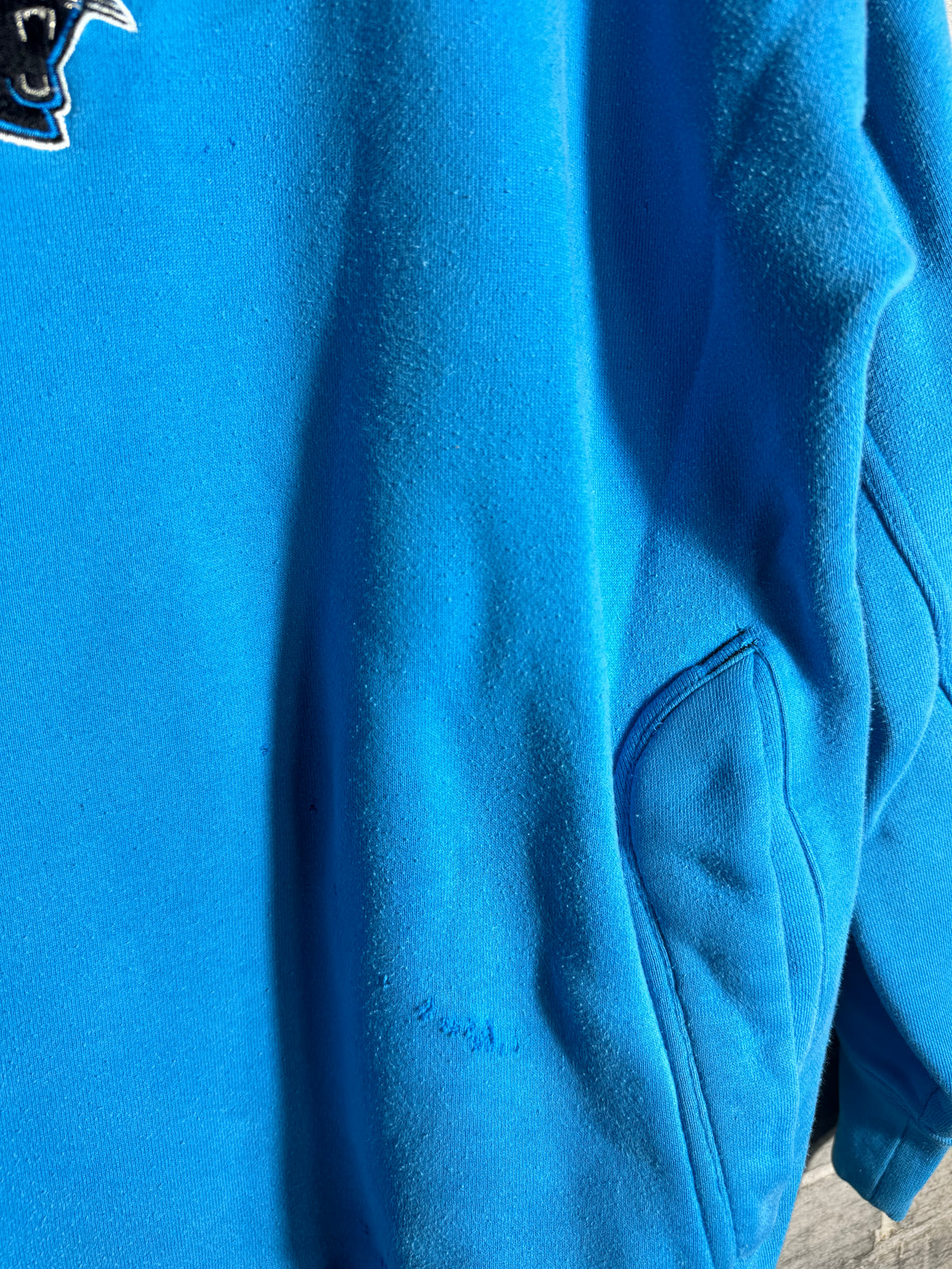 00’s Carolina Panthers Vintage Blue Reebok Heavyweight NFL Hoodie (Large)