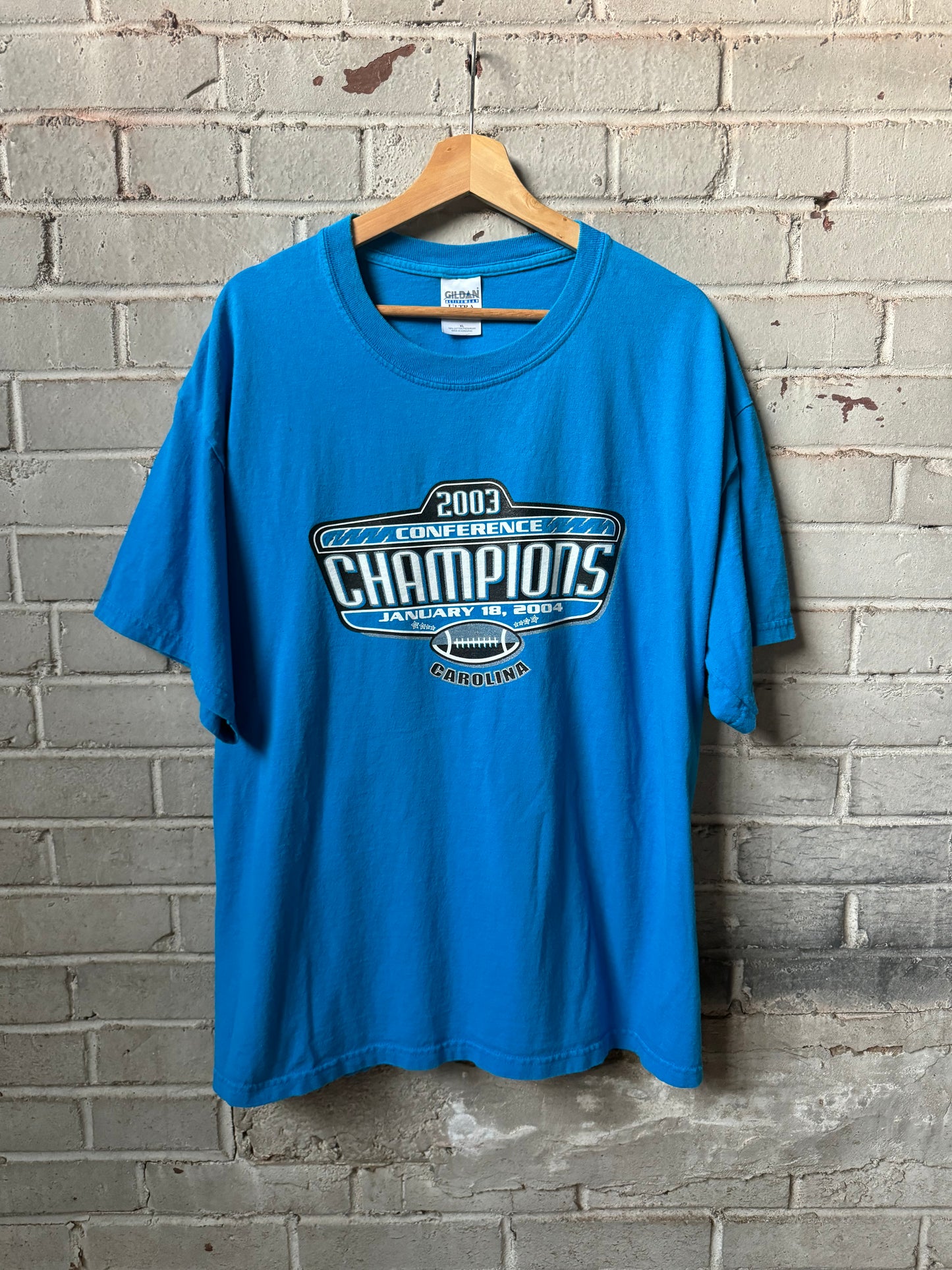 2004 Carolina Panthers NFC Champions Vintage Blue NFL Tee (XL)