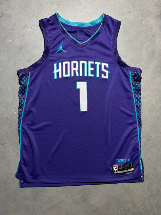 2022/2023 Charlotte Hornets LaMelo Ball Purple Statement Edition Jordan Brand NBA Swingman Jersey (52/XL)