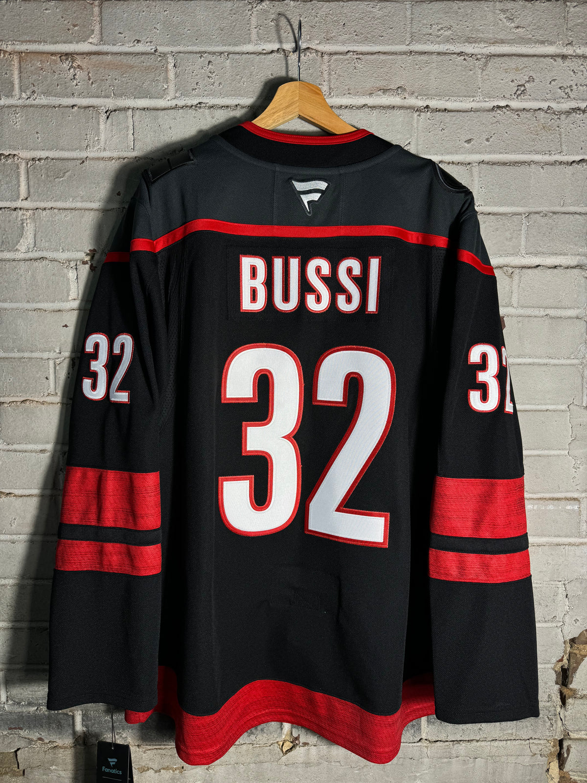 2025 Carolina Hurricanes Brandon Bussi Home Black Fanatics Premium NHL Hockey Jersey - Deadstock (56/XXL)