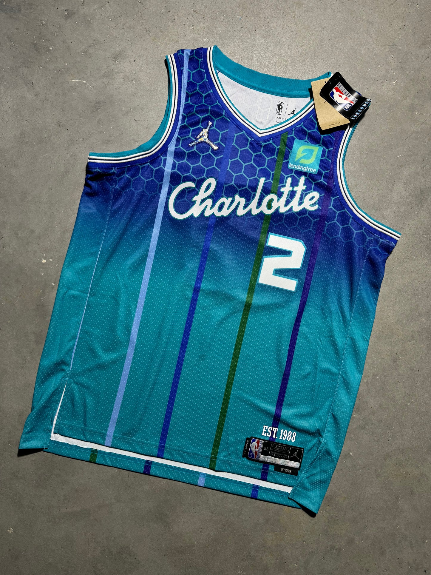 2021/2022 Charlotte Hornets LaMelo Ball City Edition 75th Anniversary NBA Jordan Swingman Jersey - Deadstock (52/XL)
