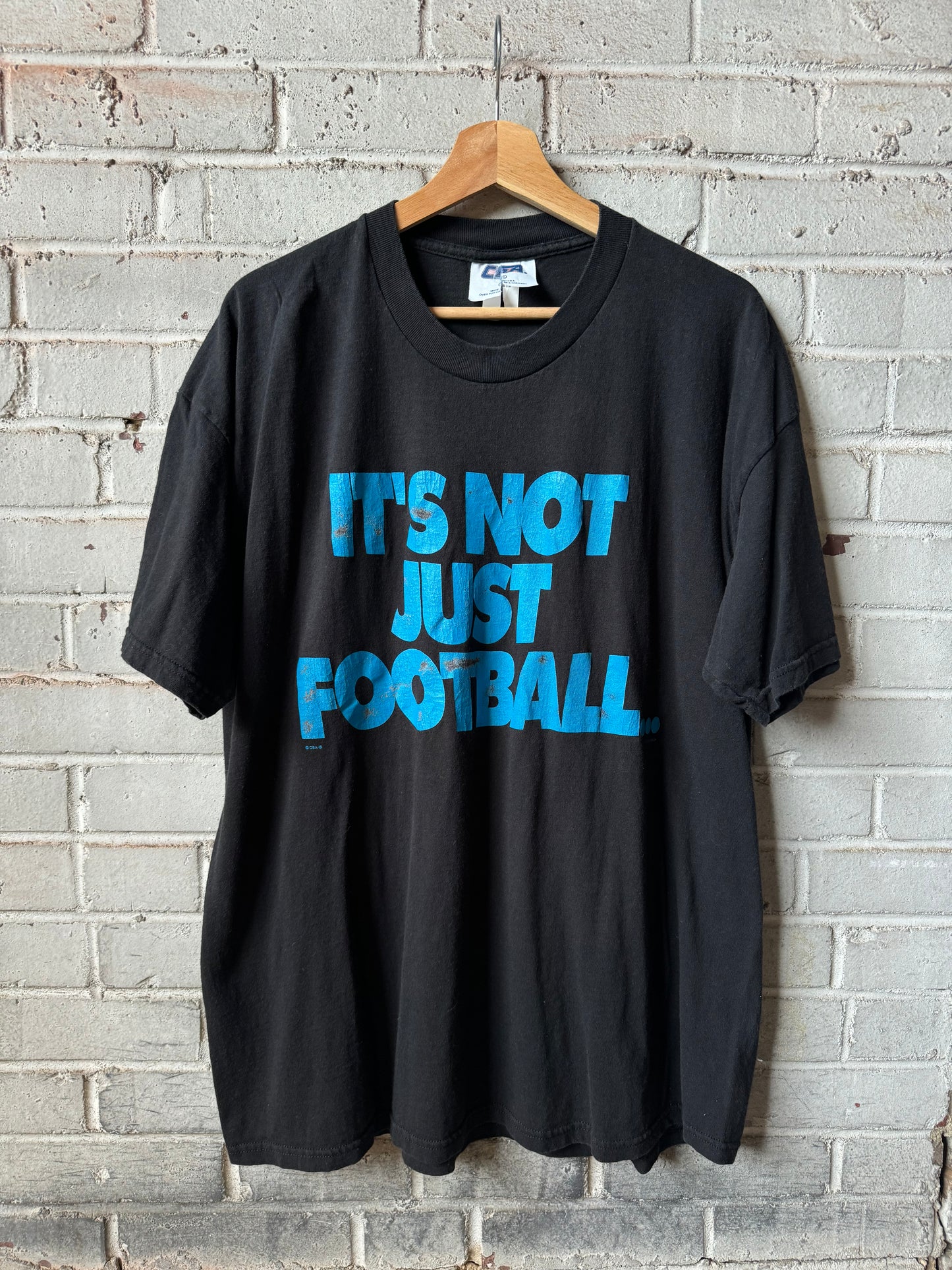 1996 Carolina Panthers “It’s Not Just Football…” Vintage Black NFL Tee (XL)