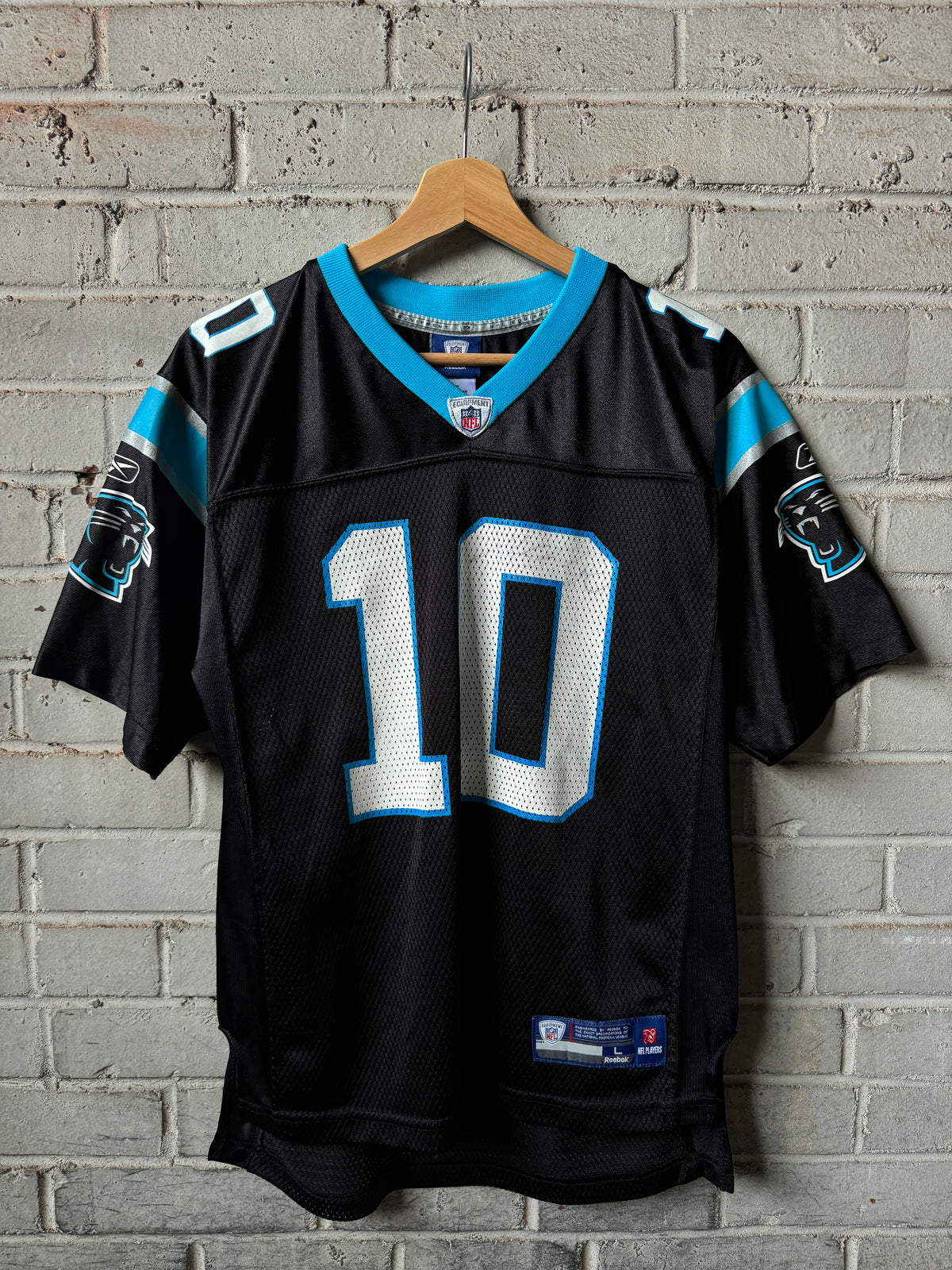 2010 Carolina Panthers Armanti Edwards Vintage Black Reebok NFL Jersey (Youth Large)