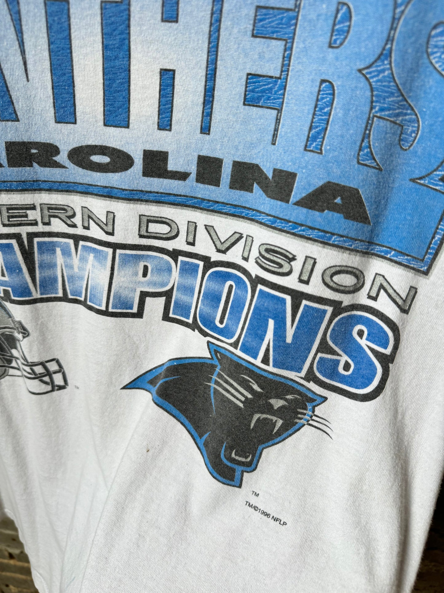 1996 Carolina Panthers Vintage Soft White NFC Western Division Champions NFL Tee (XL)