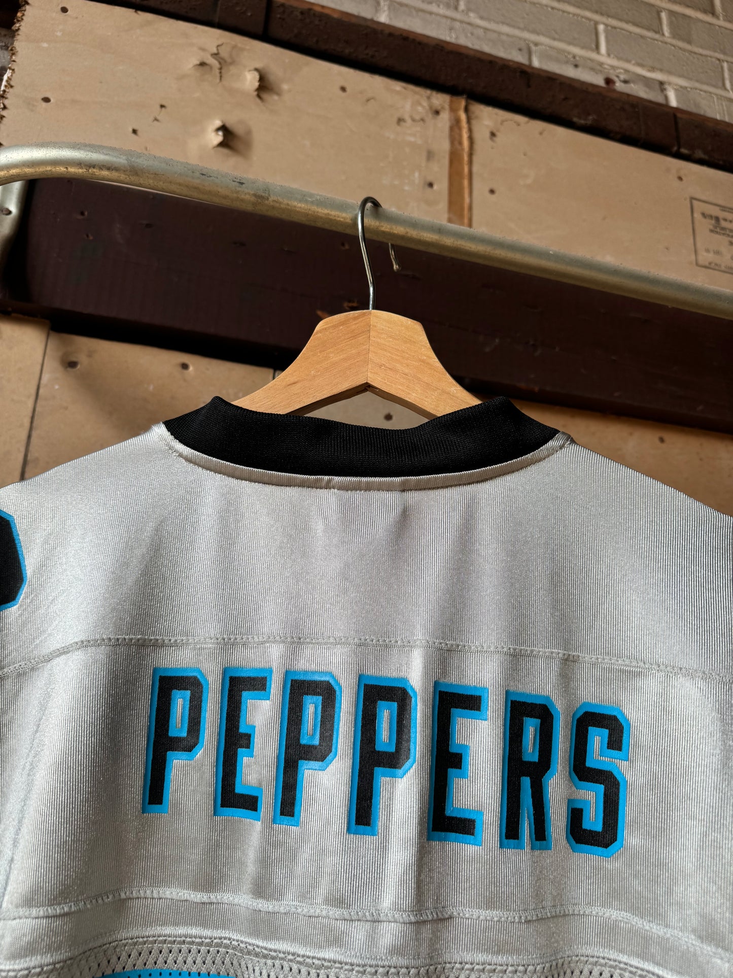 00’s Carolina Panthers Julius Peppers Silver “Storm” Edition Reebok NFL Jersey (XXL)