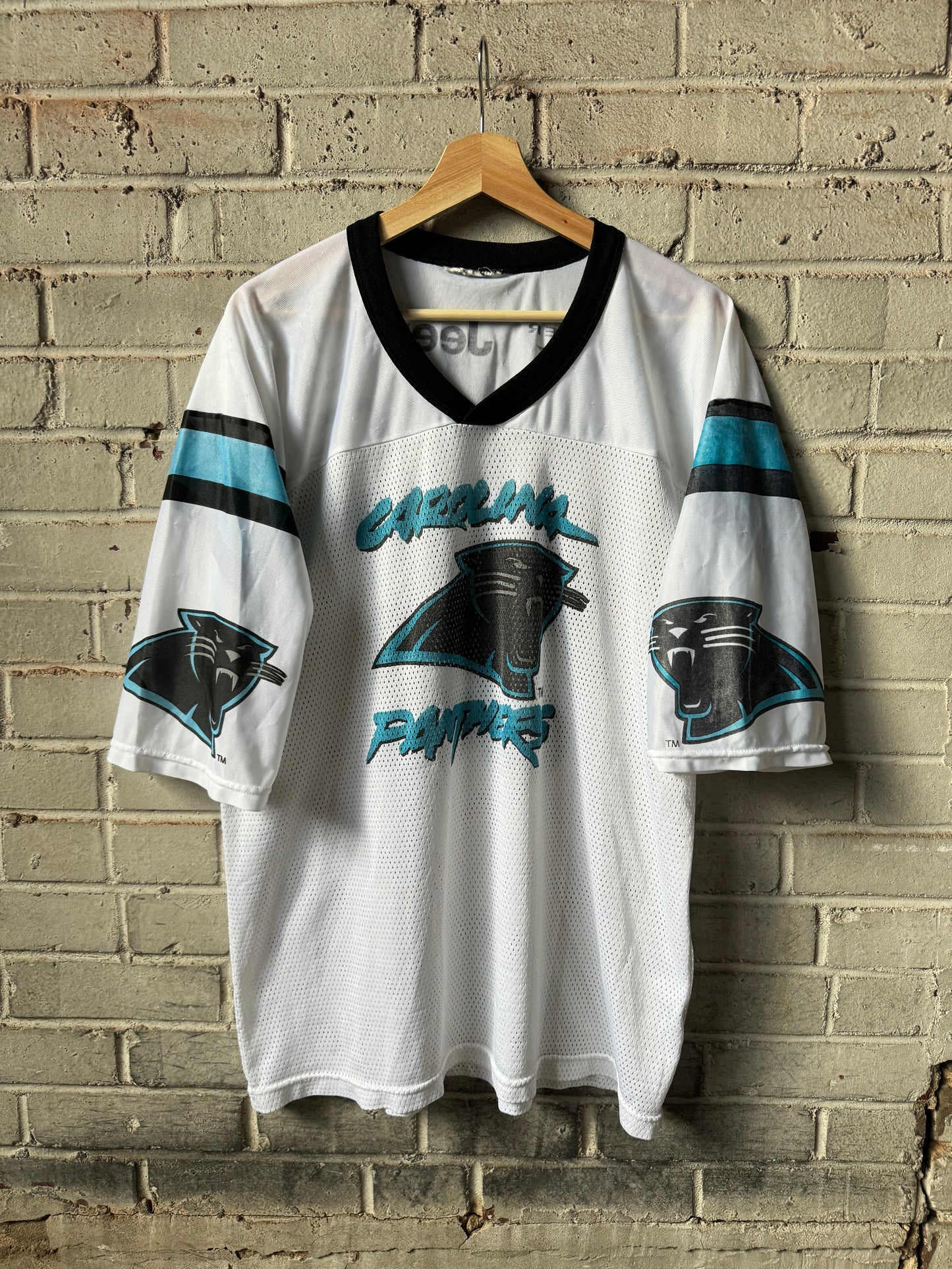 2005 Carolina Panthers x Chrysler Jeep Dodge Ram White Mesh NFL Jersey (XL)