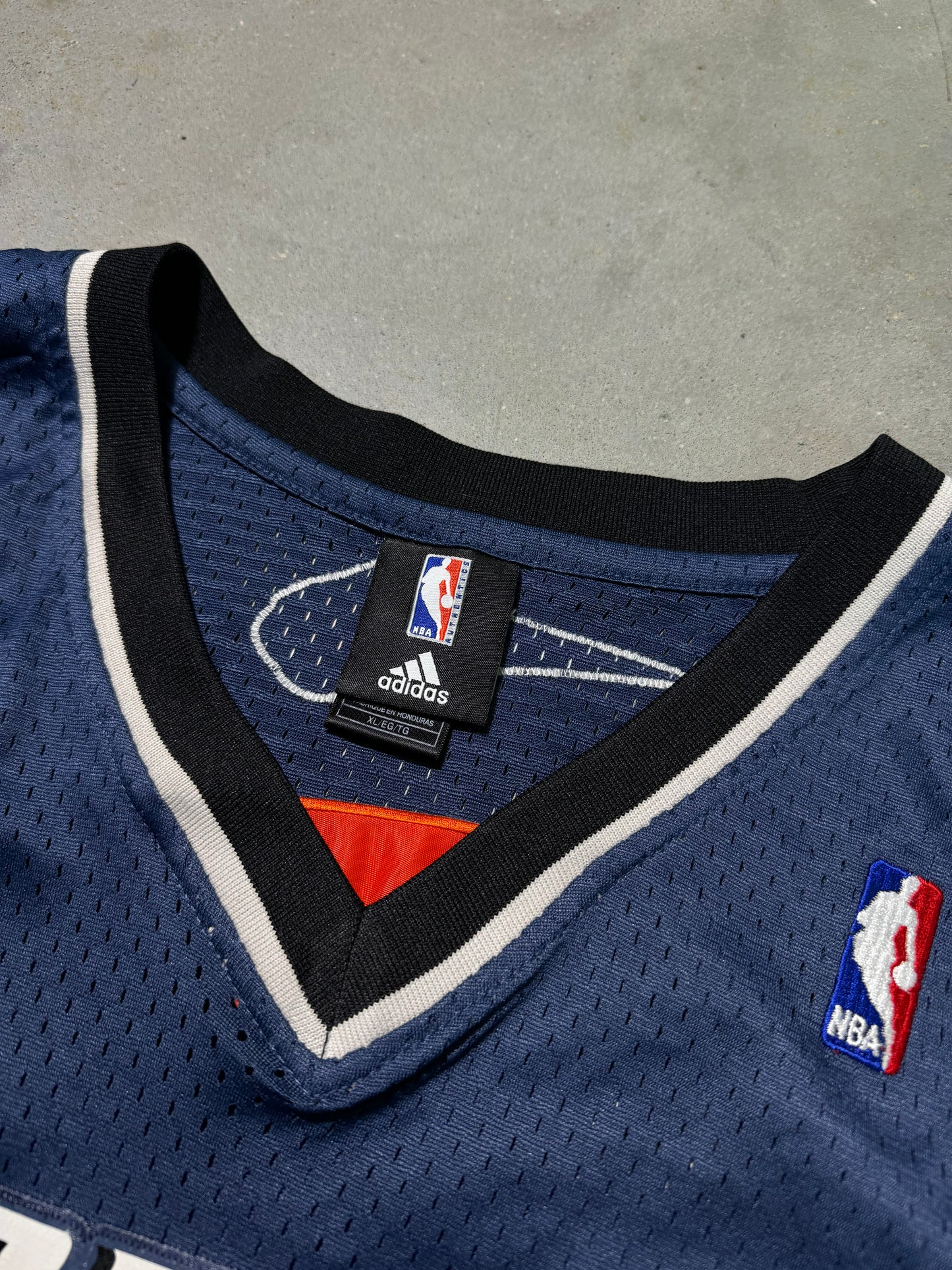 00’s Charlotte Bobcats D.J. Augustin Vintage Blue Reebok Stitched Adidas NBA Swingman Jersey (XL)