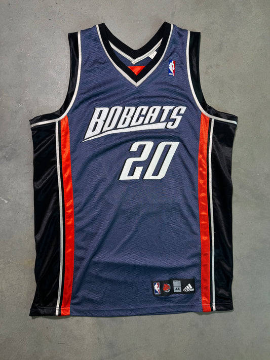 00’s Charlotte Bobcats Raymond Felton Vintage Blue Full Embroidered Adidas NBA Authentic Jersey (44/Large)