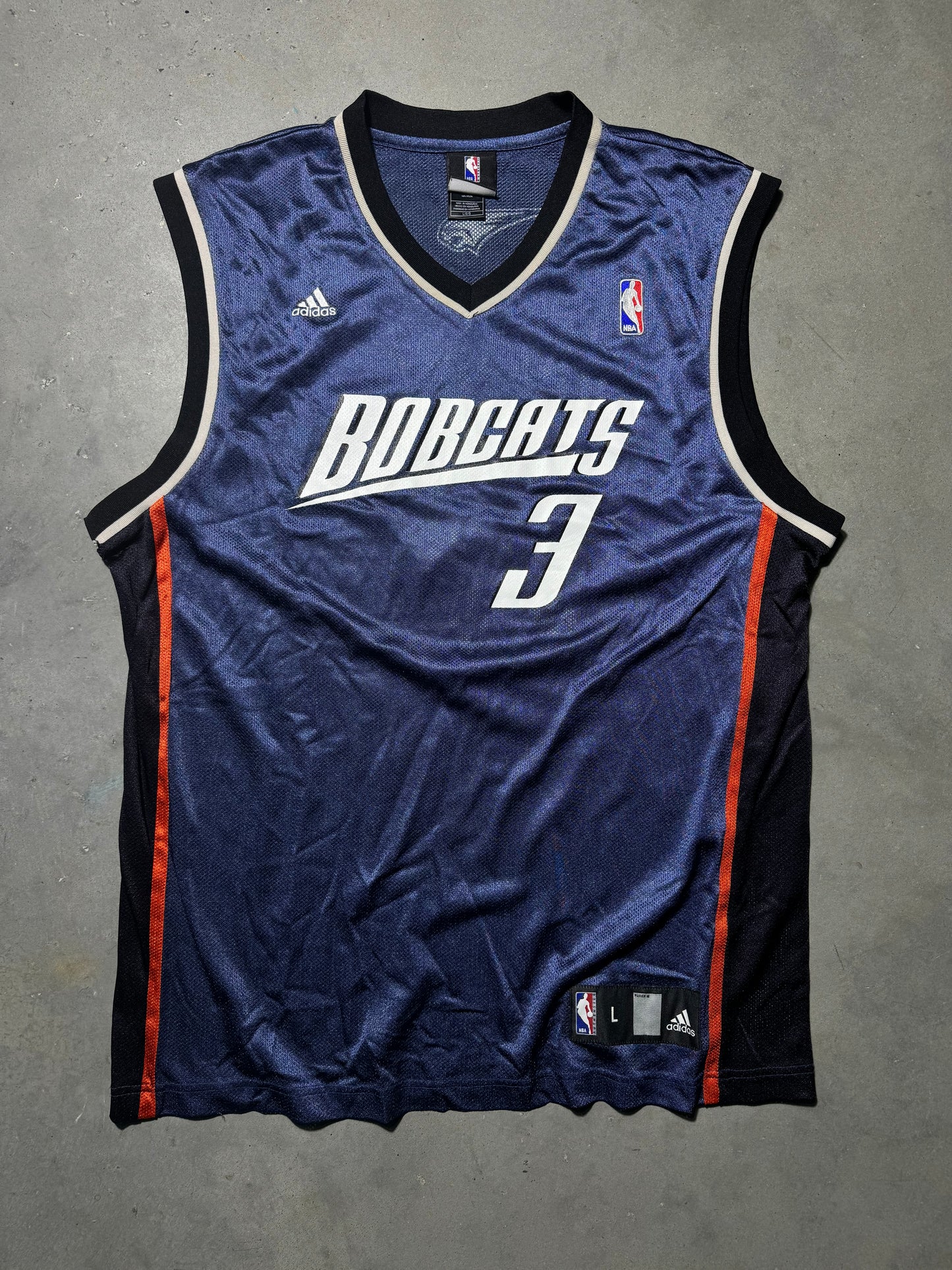00’s Charlotte Bobcats Gerald Wallace Vintage Blue Adidas NBA Jersey (Large)