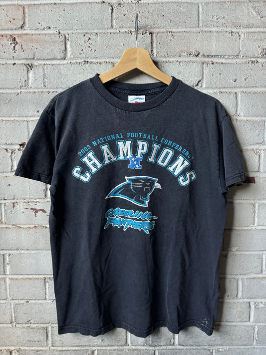 2003 Carolina Panthers Vintage Black NFC Champions Super Bowl XXXVIII Tee (Medium)