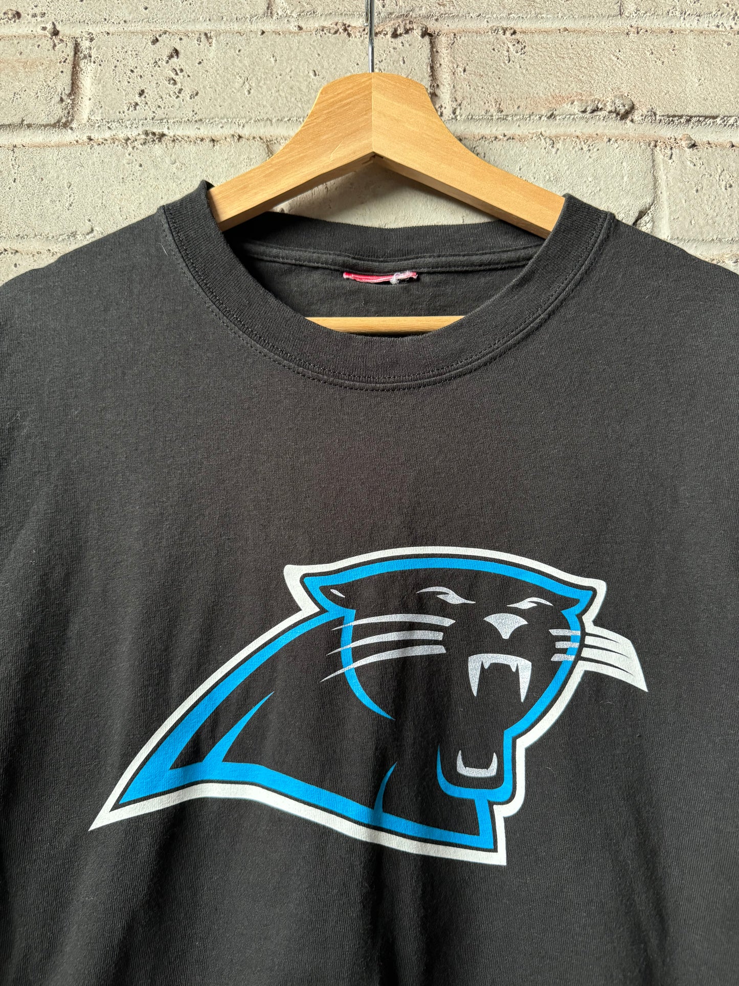00’s Carolina Panthers Vintage Black Plain Logo NFL Tee (Large)