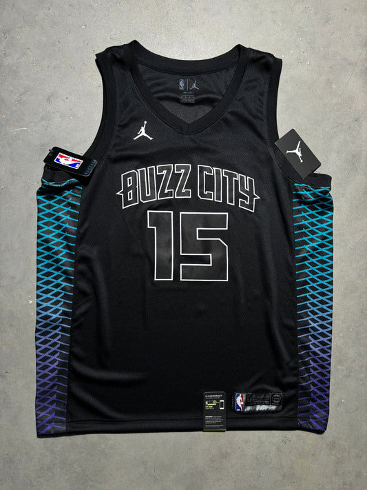 2017/2018 Charlotte Hornets Kemba Walker Black Buzz City Edition Gradient Jordan NBA Swingman Jersey - Deadstock (52/XL)