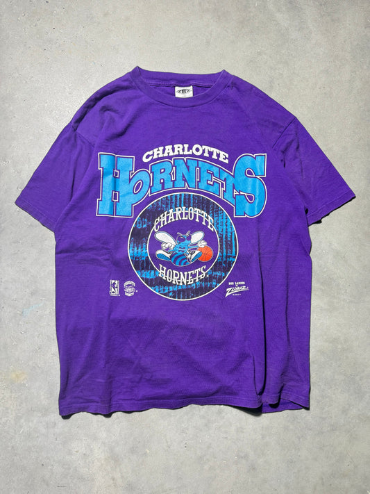 90’s Charlotte Hornets Vintage Purple Zubaz NBA Tee (XL)