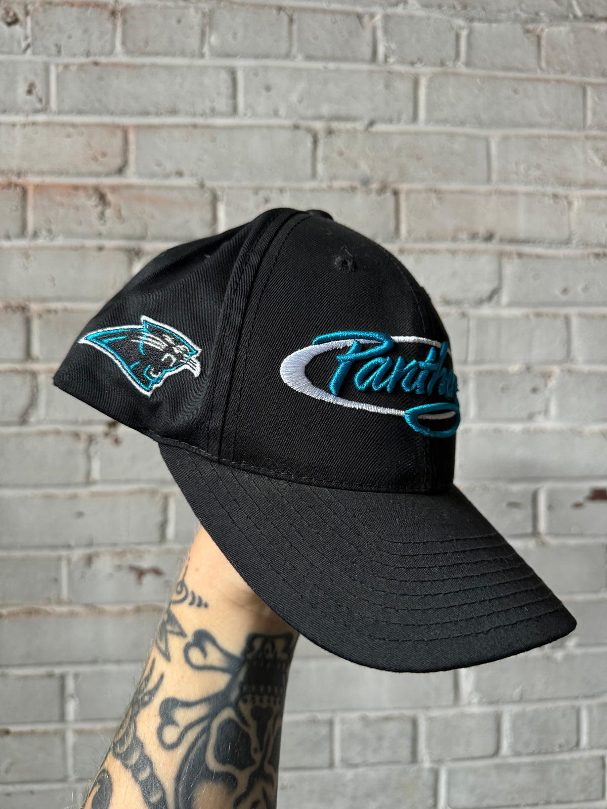 90’s Carolina Panthers Vintage American Needle Script NFL Snapback Hat (OSFA)
