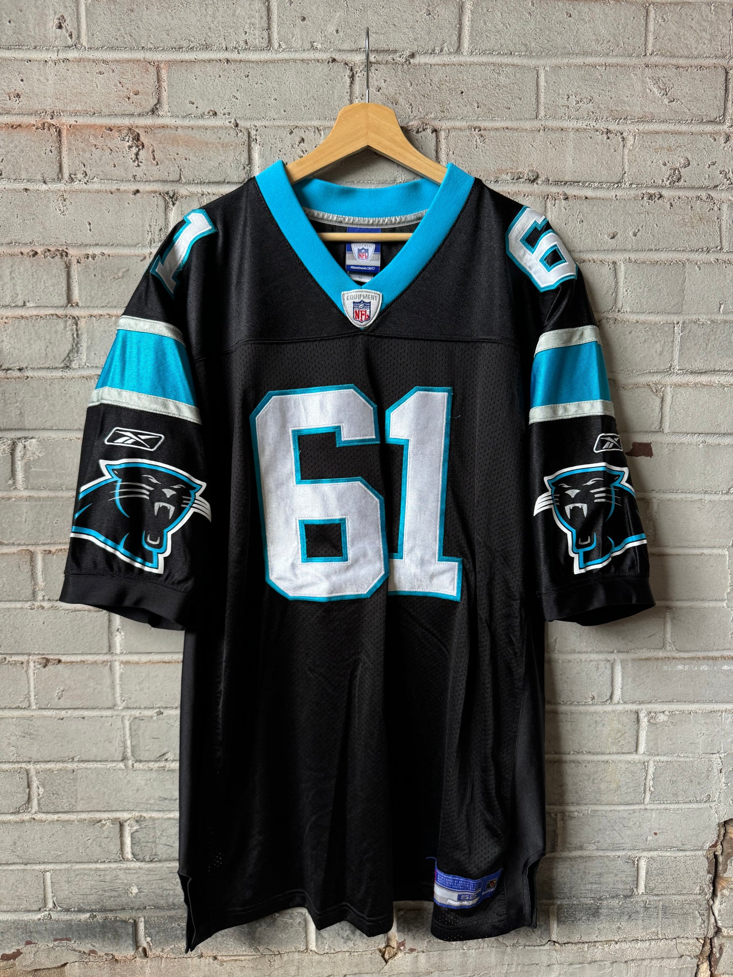 00’s Carolina Panthers #61 McManus Vintage Black Custom On Field Authentic NFL Jersey (52/XXL)