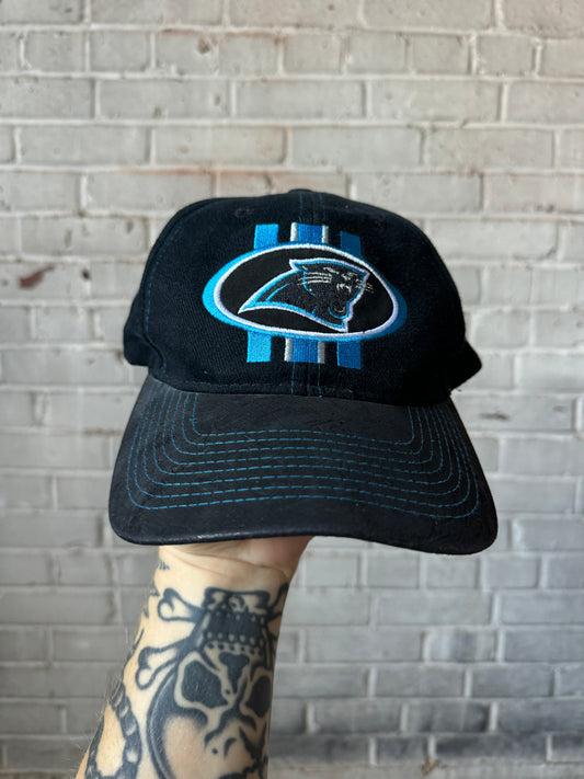 00’s Carolina Panthers Vintage Black Strapback Hat (OSFA)