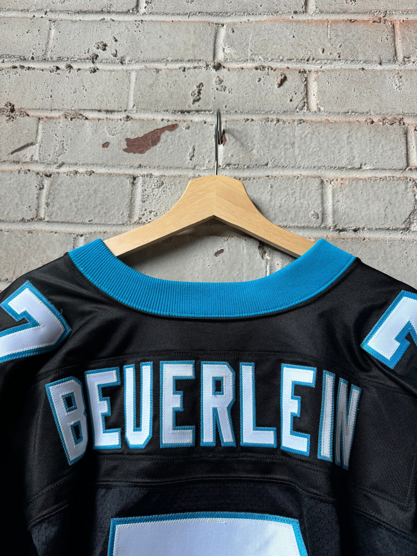 1999 Carolina Panthers Steve Beuerlein Vintage Black Nike Authentic On Field NFL Jersey (44/Large)