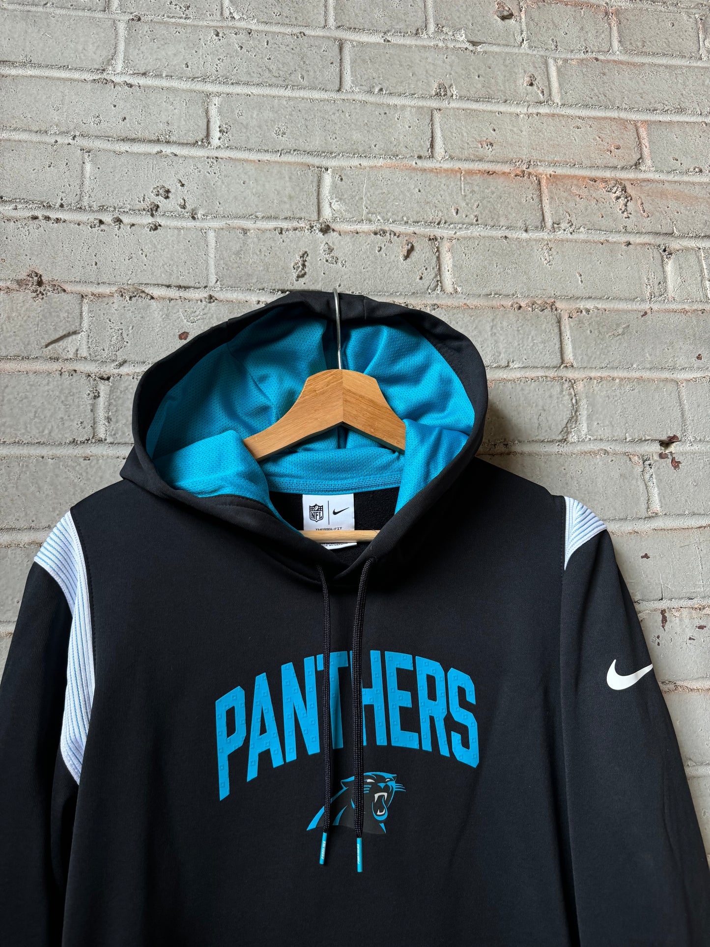 2022 Carolina Panthers Team Issued Black Nike Therma Fit Sideline NFL Hoodie (XL)
