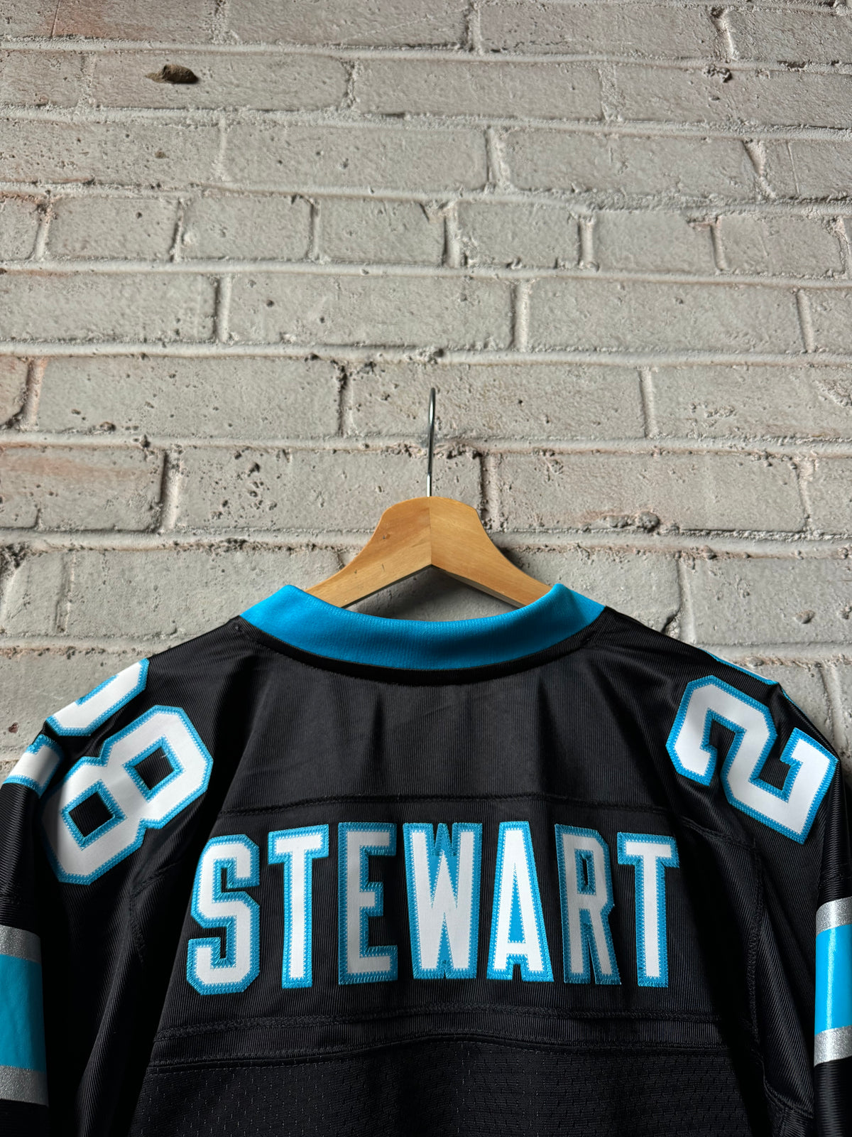 00’s Carolina Panthers Jonathan Stewart Vintage Black Reebok Stitched Swingman NFL Jersey (Large)