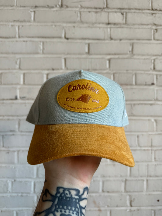 Carolina Panthers Denim & Suede New Era NFL Snapback Hat (OSFA)