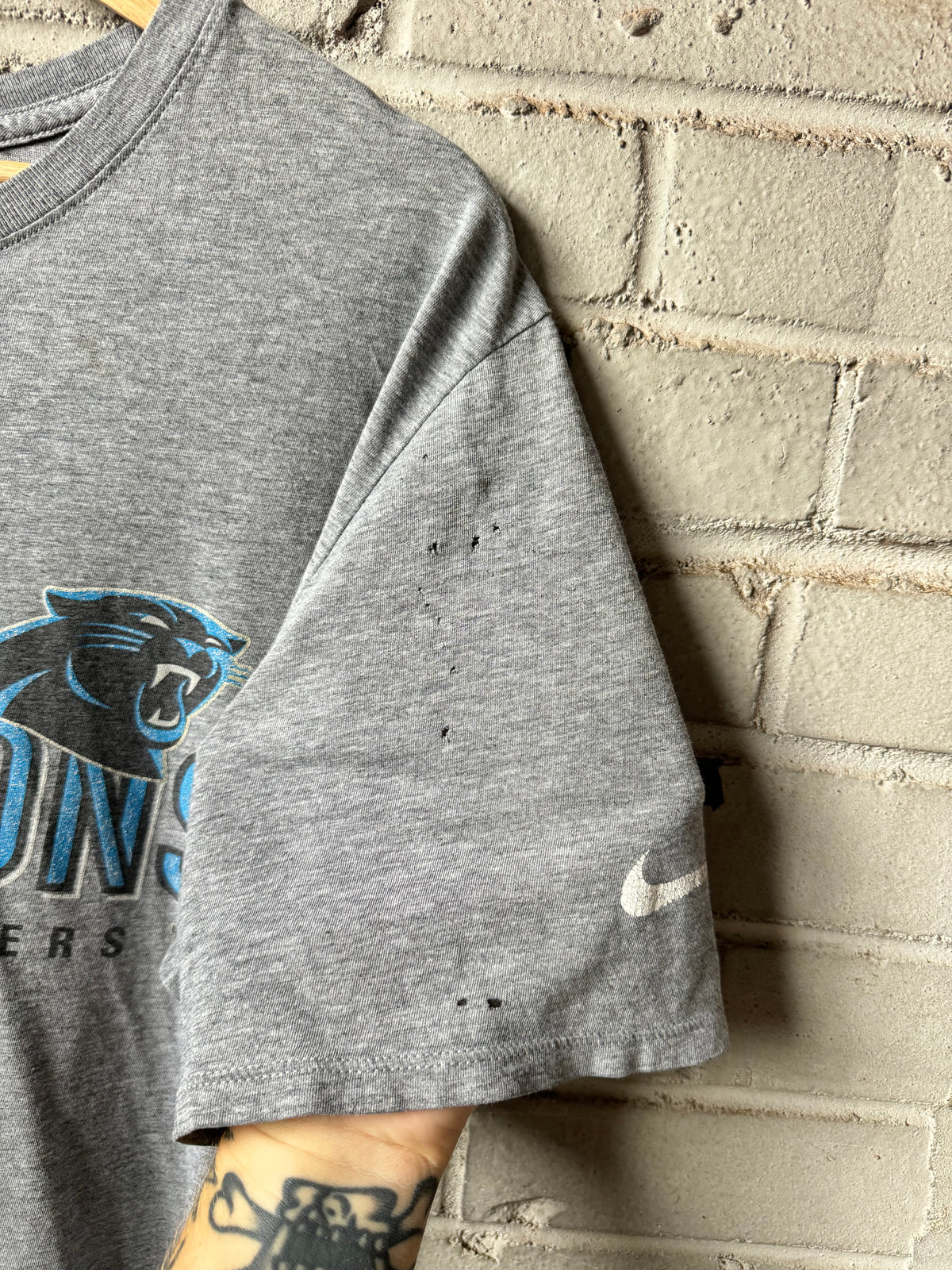 2015 Carolina Panthers Grey NFC Champions Super Bowl 50 Nike NFL Tee (Boxy XL)