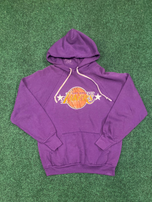 80s Los Angeles Lakers Purple Logo 7 Hoodie (Medium)