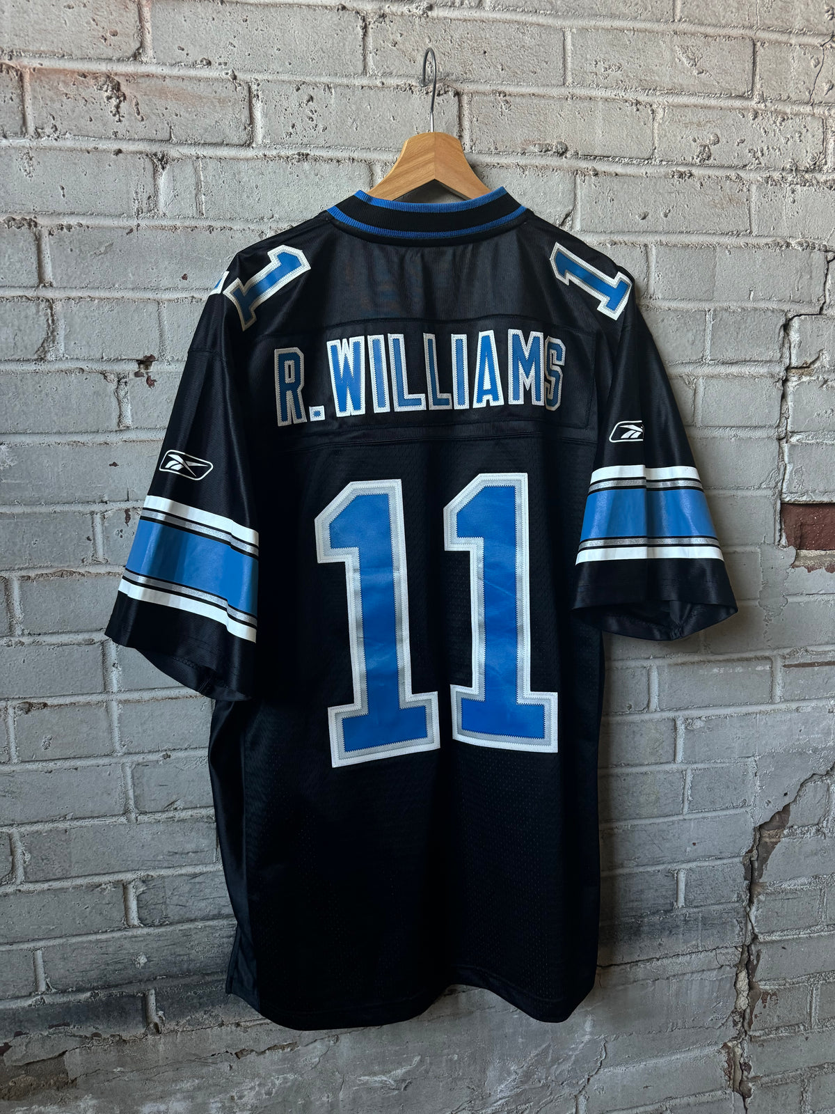 00’s Detroit Lions Roy Williams Vintage Black Alternate Reebok Stitched NFL Jersey (Large)