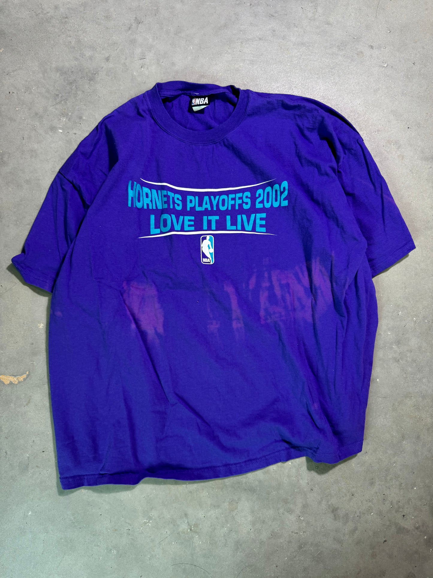 2002 Charlotte Hornets Vintage Purple NBA Playoffs Tee (XXXL)