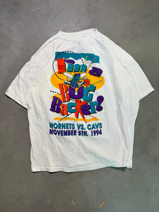 1994 Charlotte Hornets vs. Cleveland Cavaliers “I’m A Bug Backer!” Vintage NBA Match Up Tee (XL)