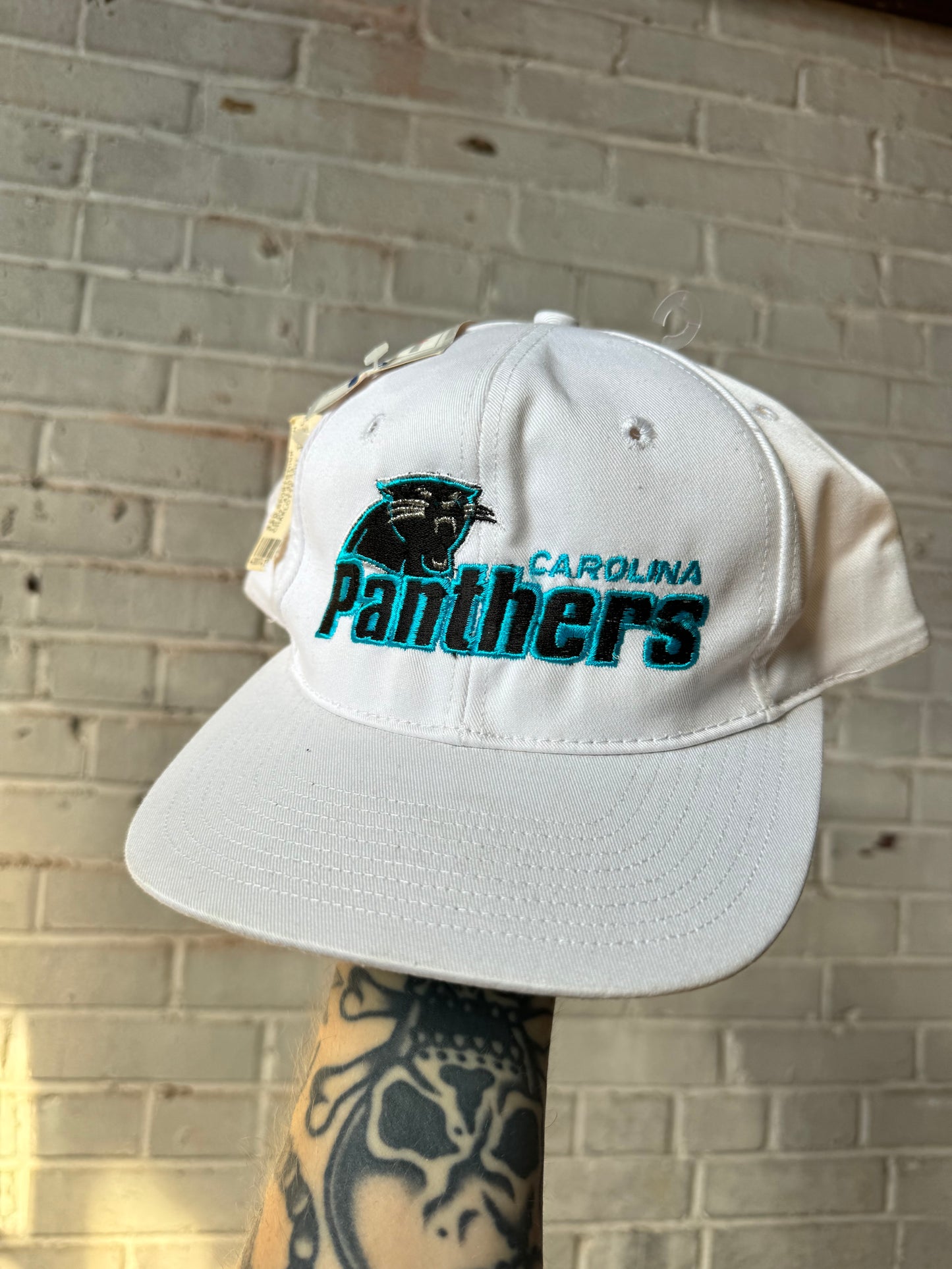 90’s Carolina Panthers Vintage White The Game NFL Snapback Hat - Deadstock (OSFA)