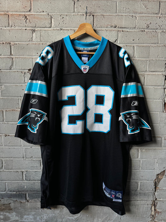 00’s Carolina Panthers Jonathan Stewart Vintage Black Reebok Stitched Swingman NFL Jersey (XXL)