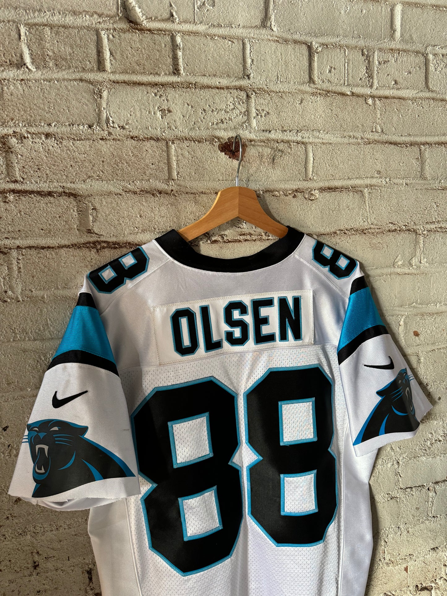2013 Carolina Panthers Greg Olsen White Nike On Field Authentic Vapor Elite NFL Jersey (44/Large)