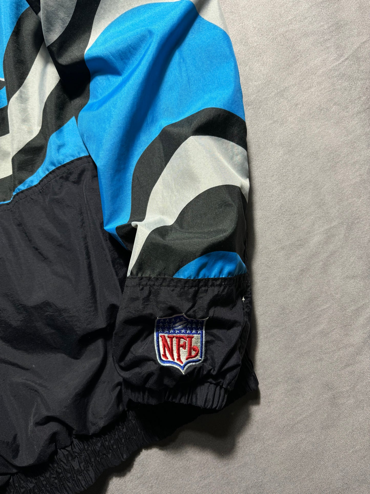 1995 Carolina Panthers Vintage Reebok Big Logo Multi Logo NFL Pro Line Sideline NFL Windbreaker Jacket (XL)