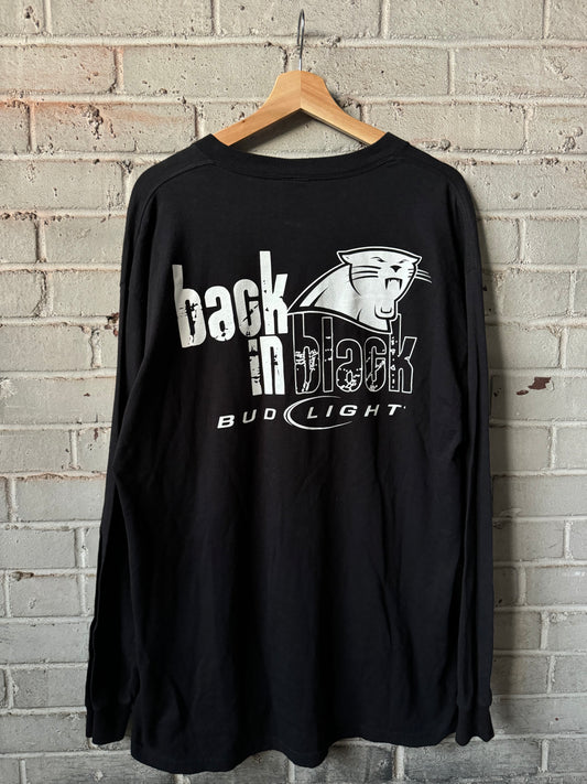 00’s Carolina Panthers Vintage Bud Light “Back In Black” NFL Longsleeve Tee (XL)