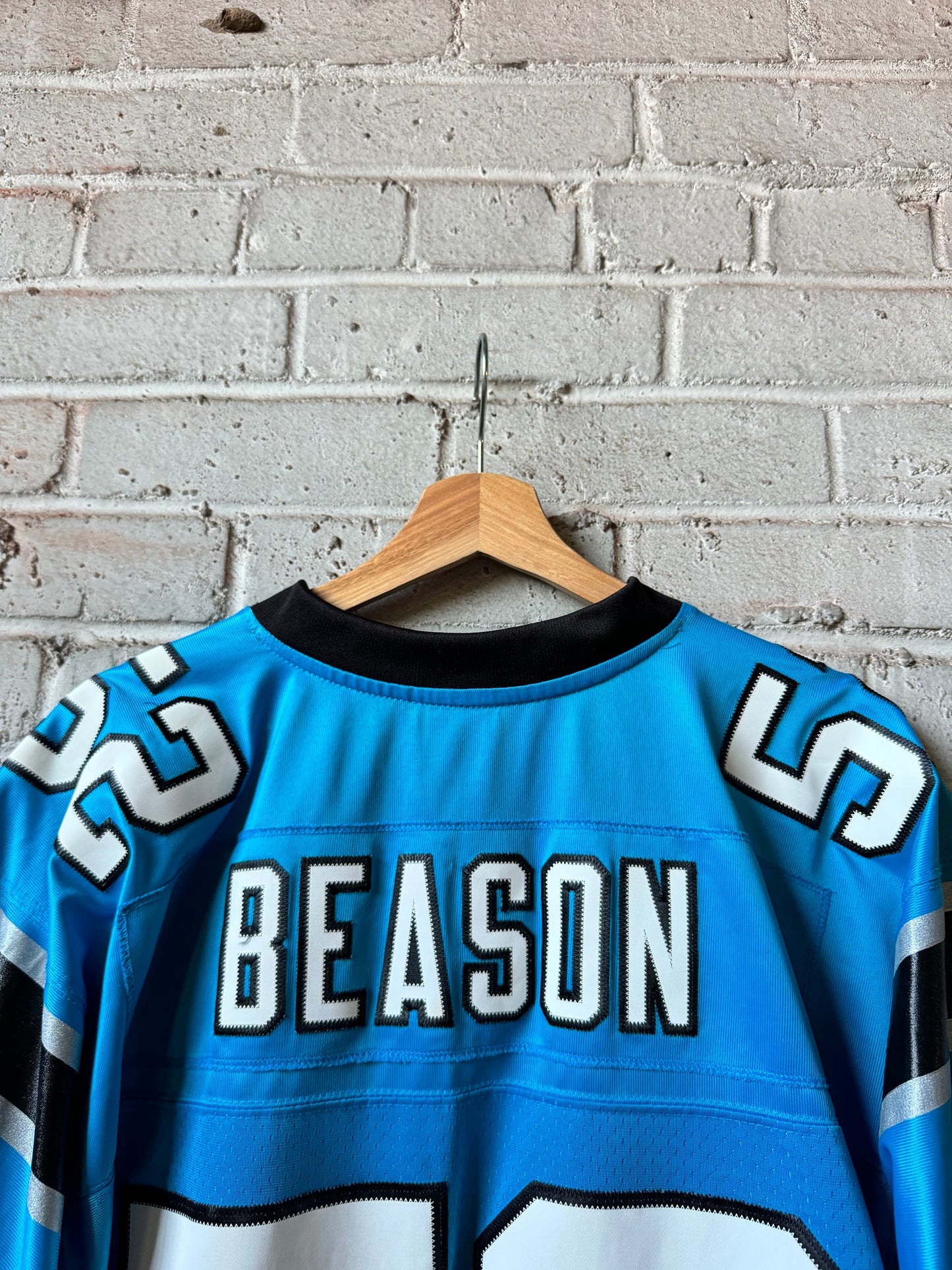 00’s Carolina Panthers Jon Beason Vintage Blue Alternate Stitched Swingman NFL Jersey (Medium)